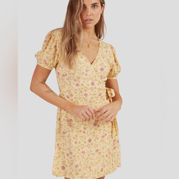 Billabong Sunlit Floral Mini Wrap Dress - Picture 8 of 14